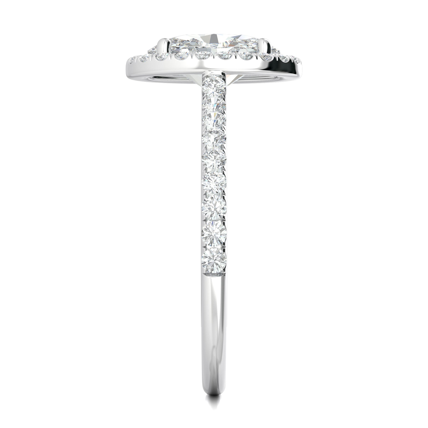 Stunning 0.5 CT Oval Moissanite Stones Engagement Ring In Halo & Pave Design 4