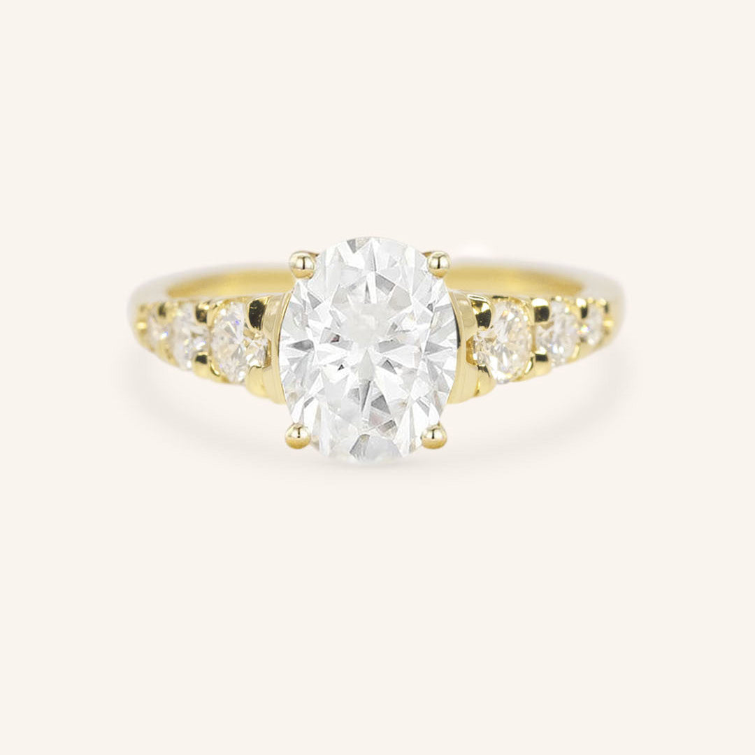 Stunning 2.0 CT Oval Moissanite Engagement Ring with Halo Design 1