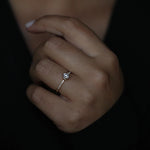 0.50 CT Round Cut Pave CVD E/VS1 Diamond Engagement Ring 3