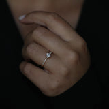 0.50 CT Round Cut Pave CVD E/VS1 Diamond Engagement Ring 3