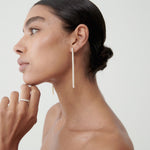 9.0 TCW Round Cut Moissanite Tennis Drop Earrings in Gold 2