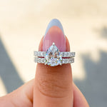 Stunning 3.0 CT Pear Moissanite Engagement Ring in Pave Design 9