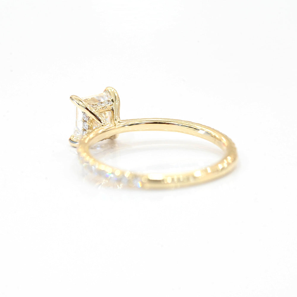 Stunning 2.0 CT Princess Moissanite Engagement Ring with Hidden Halo & Pave Design 3