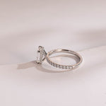 Stunning 1.0 - 2.0 CT Emerald Moissanite Engagement Ring With Hidden Halo & Pave Design 9