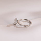 Stunning 1.0 - 2.0 CT Emerald Moissanite Engagement Ring With Hidden Halo & Pave Design 9