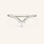 Stunning 0.3 TCW Round & Marquise Moissanite Stones Curved Wedding Band 3
