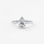 Pear Hidden Halo/ Cathedral Lab Grown Diamond Engagement Ring
