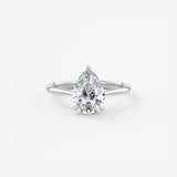 Pear Hidden Halo/ Cathedral Lab Grown Diamond Engagement Ring