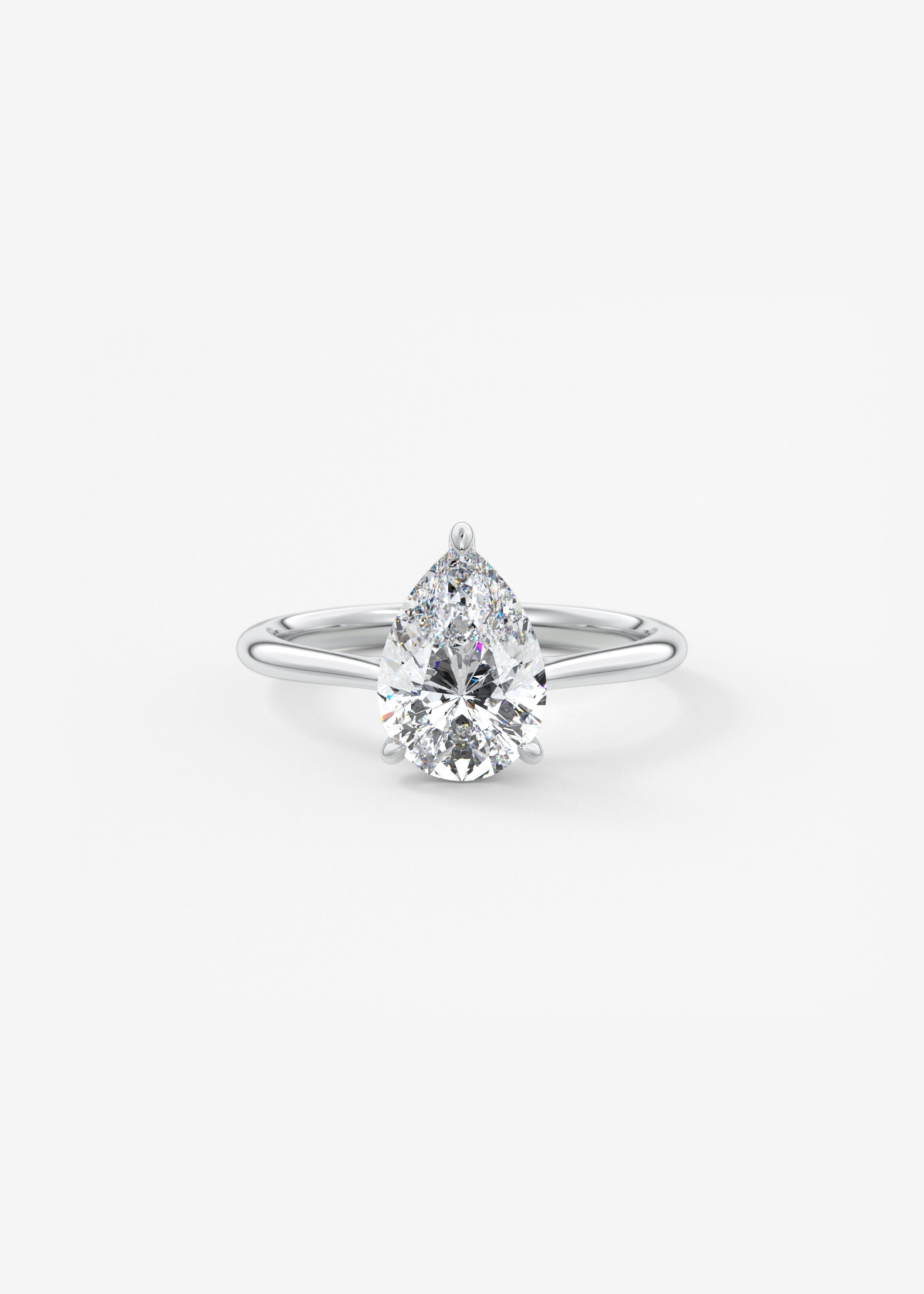 Pear Hidden Halo/ Cathedral Lab Grown Diamond Engagement Ring