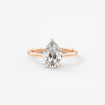 Pear Hidden Halo/ Cathedral Lab Grown Diamond Engagement Ring
