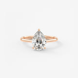 Pear Hidden Halo/ Cathedral Lab Grown Diamond Engagement Ring