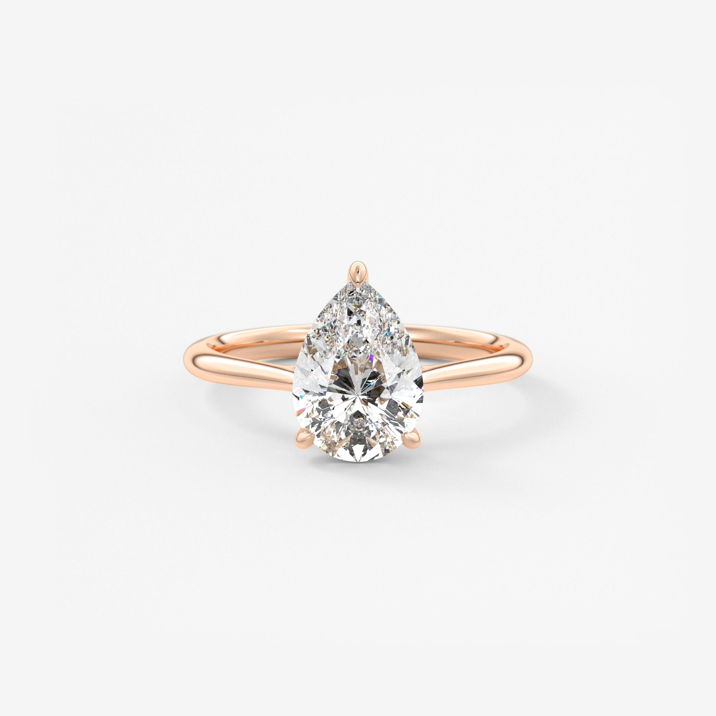Pear Hidden Halo/ Cathedral Lab Grown Diamond Engagement Ring