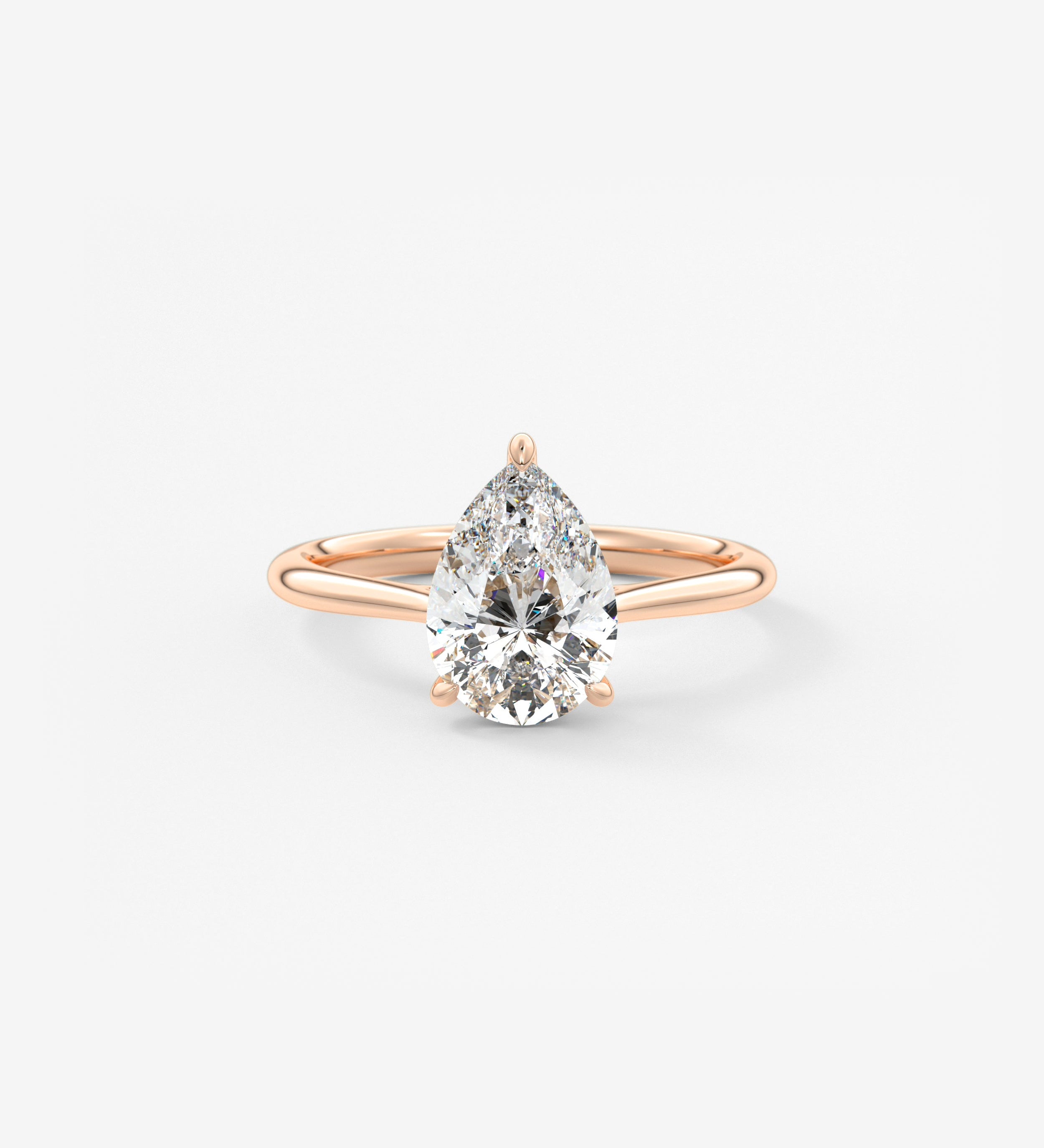 Pear Hidden Halo/ Cathedral Lab Grown Diamond Engagement Ring