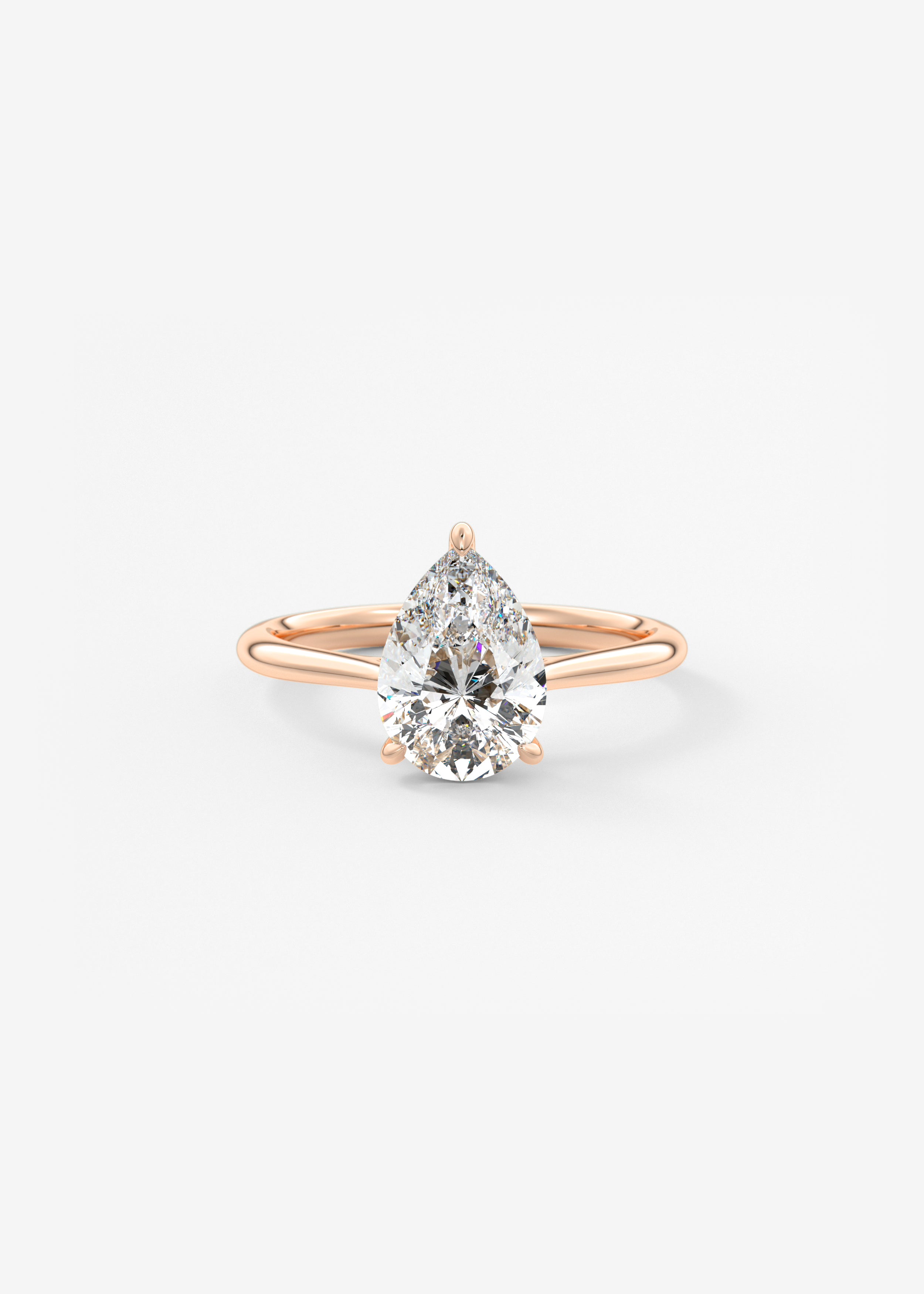 Pear Hidden Halo/ Cathedral Lab Grown Diamond Engagement Ring