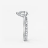 Pear Hidden Halo/ Cathedral Lab Grown Diamond Engagement Ring