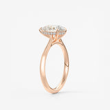 Pear Hidden Halo/ Cathedral Lab Grown Diamond Engagement Ring