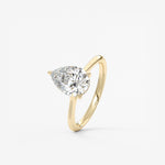 Pear Hidden Halo/ Cathedral Lab Grown Diamond Engagement Ring