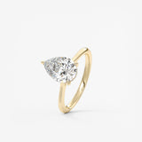 Pear Hidden Halo/ Cathedral Lab Grown Diamond Engagement Ring