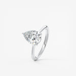 Pear Hidden Halo/ Cathedral Lab Grown Diamond Engagement Ring