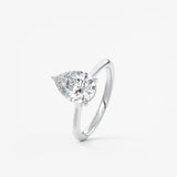 Pear Hidden Halo/ Cathedral Lab Grown Diamond Engagement Ring