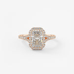 Radiant Halo & Pave , Split Shank Lab Grown Diamond Engagement Ring