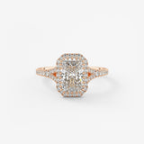 Radiant Halo & Pave , Split Shank Lab Grown Diamond Engagement Ring