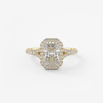 Radiant Halo & Pave , Split Shank Lab Grown Diamond Engagement Ring