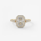 Radiant Halo & Pave , Split Shank Lab Grown Diamond Engagement Ring