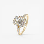 Radiant Halo & Pave , Split Shank Lab Grown Diamond Engagement Ring