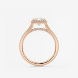 Radiant Halo & Pave , Split Shank Lab Grown Diamond Engagement Ring