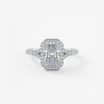 Radiant Halo & Pave , Split Shank Lab Grown Diamond Engagement Ring