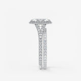 Radiant Halo & Pave , Split Shank Lab Grown Diamond Engagement Ring