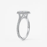Radiant Halo & Pave , Split Shank Lab Grown Diamond Engagement Ring