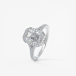 Radiant Halo & Pave , Split Shank Lab Grown Diamond Engagement Ring