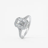 Radiant Halo & Pave , Split Shank Lab Grown Diamond Engagement Ring