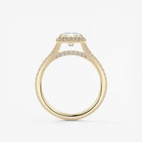 Radiant Halo & Pave , Split Shank Lab Grown Diamond Engagement Ring