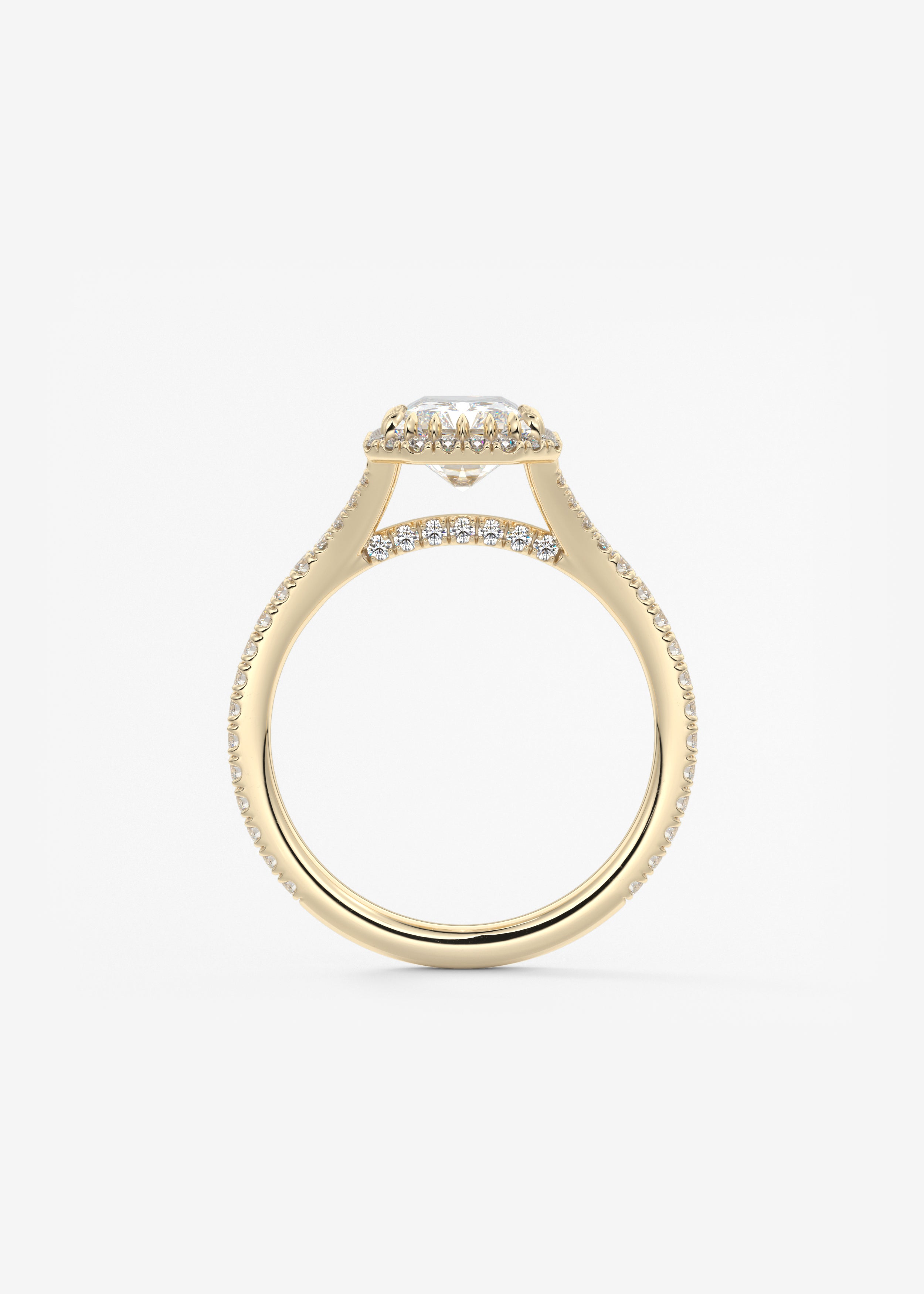 Radiant Halo & Pave , Split Shank Lab Grown Diamond Engagement Ring