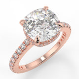 Stunning 2.45 CT Cushion Moissanite Engagement Ring with Hidden Halo & Pave Design 8