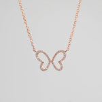 0.50 TCW Moissanite Diamond Butterfly Pendant Necklace in Solid Gold 2