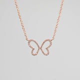 0.50 TCW Moissanite Diamond Butterfly Pendant Necklace in Solid Gold 2