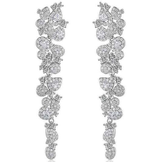 Round Cut Cubic Zirconia in 925 Sterling Silver Earrings 1
