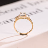 Stunning 1.0 - 2.0 CT Emerald Moissanite Engagement Ring with Three Stone Design 8