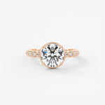 Round Bezel Lab Grown Diamond Engagement Ring