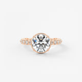 Round Bezel Lab Grown Diamond Engagement Ring