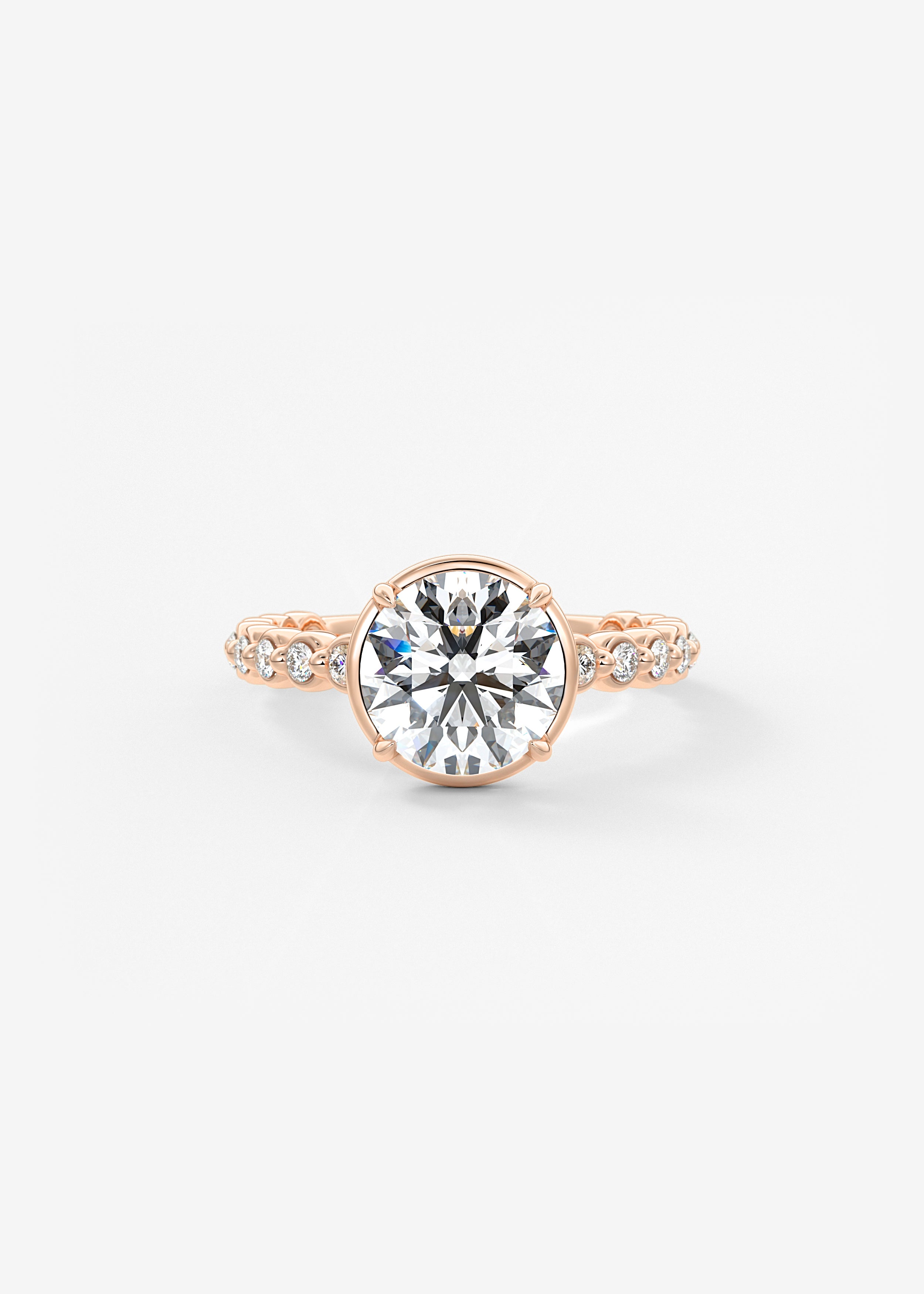 Round Bezel Lab Grown Diamond Engagement Ring