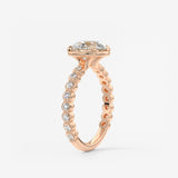 Round Bezel Lab Grown Diamond Engagement Ring