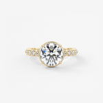 Round Bezel Lab Grown Diamond Engagement Ring
