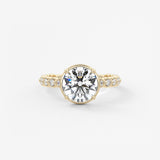 Round Bezel Lab Grown Diamond Engagement Ring