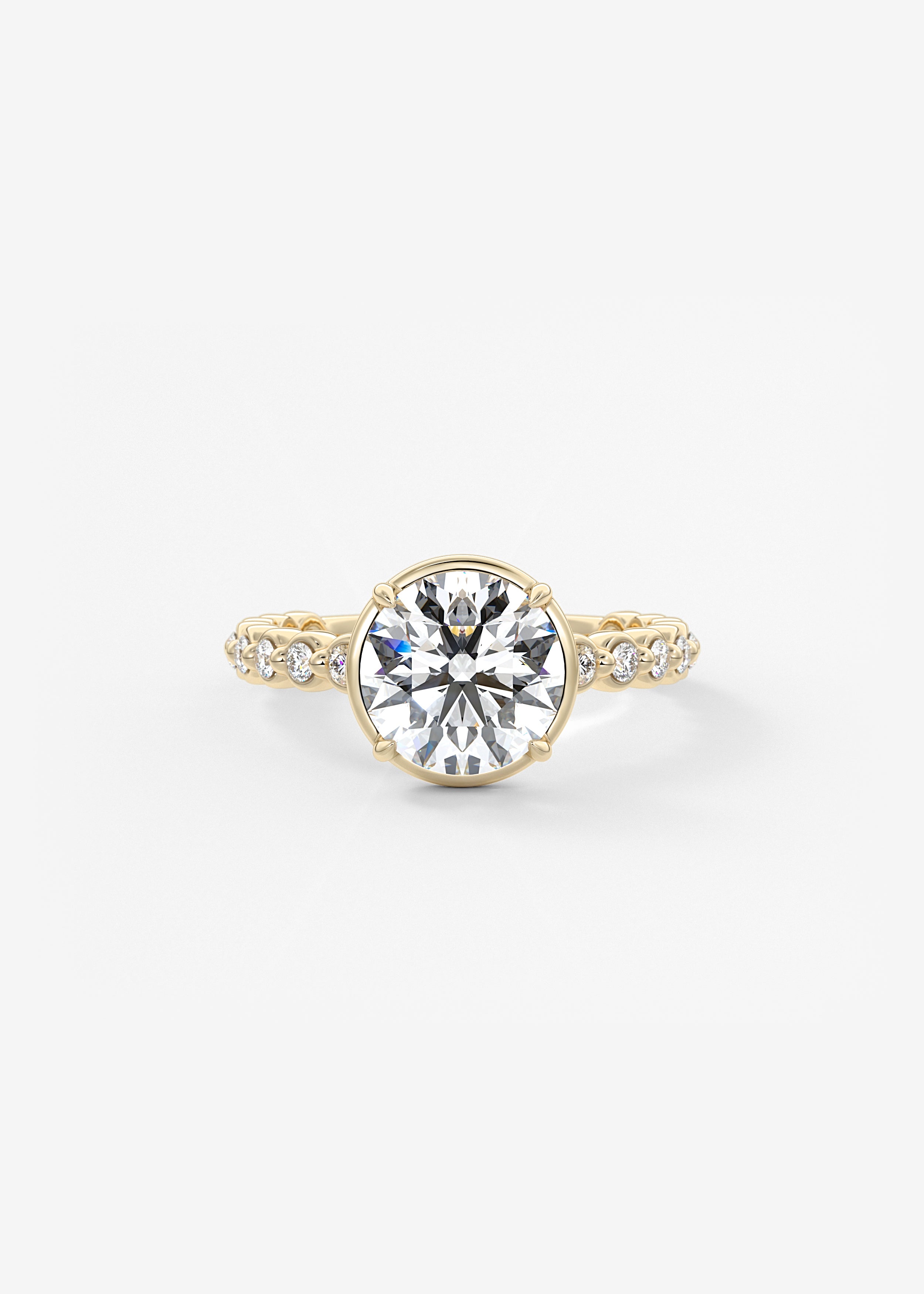 Round Bezel Lab Grown Diamond Engagement Ring