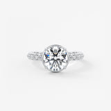 Round Bezel Lab Grown Diamond Engagement Ring